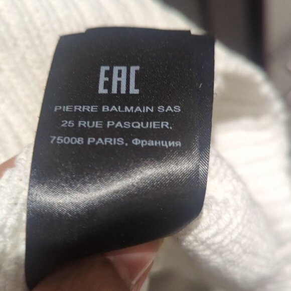 Balmain Men's White Cable Knit Sweater - Size M Like New - Picture 7 of 13